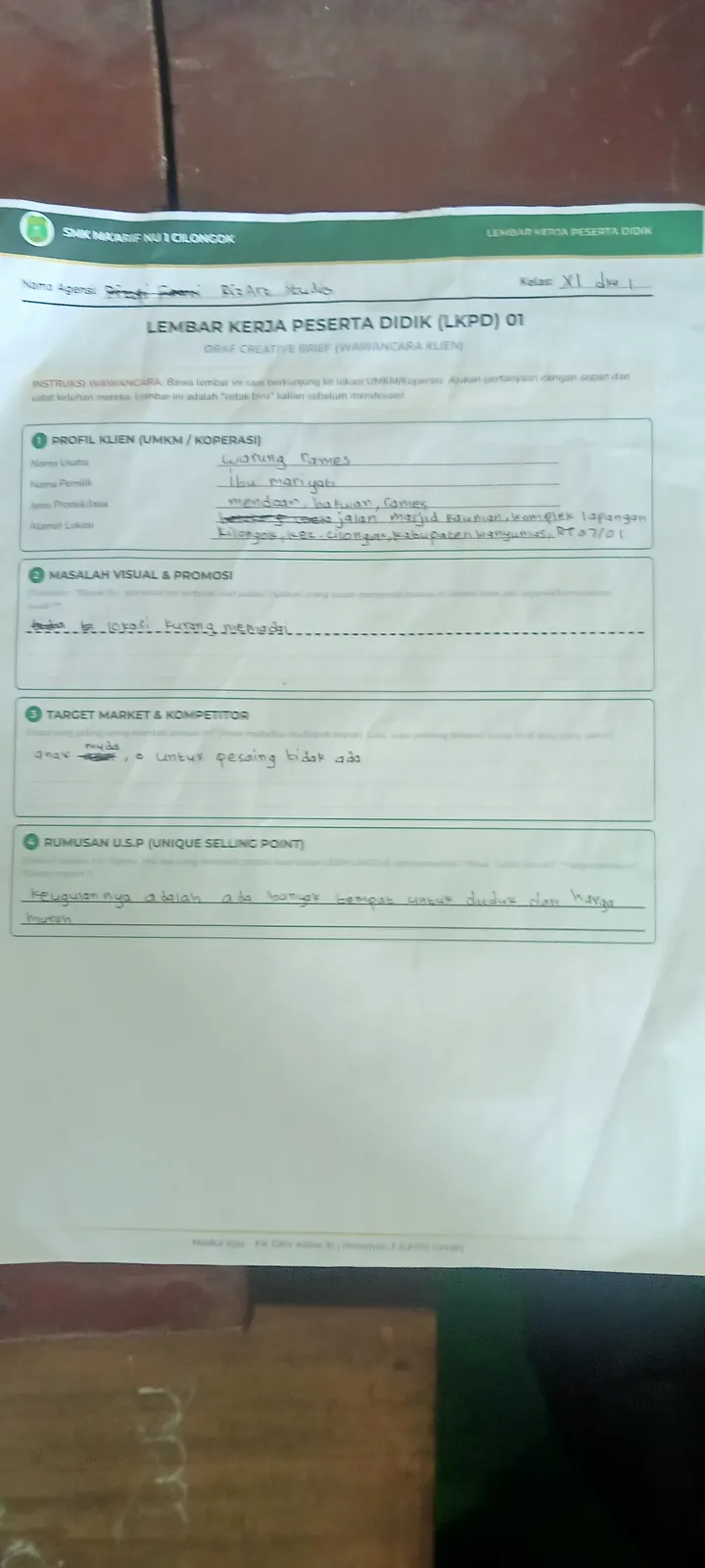 Brief UMKM Masakan Mamah